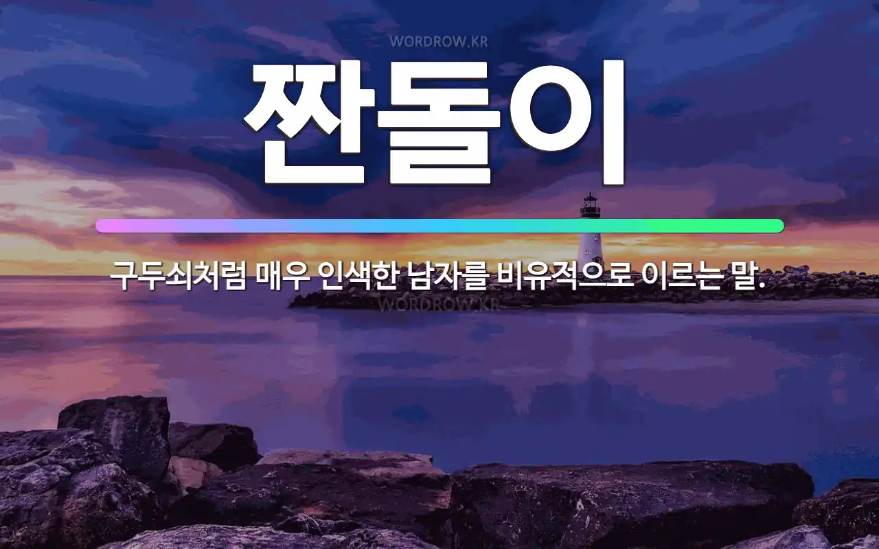 🌟짠돌이: 구두쇠처럼 매우 인색한 남자를 비유적으로 이르는 말. - 표준국어대사전