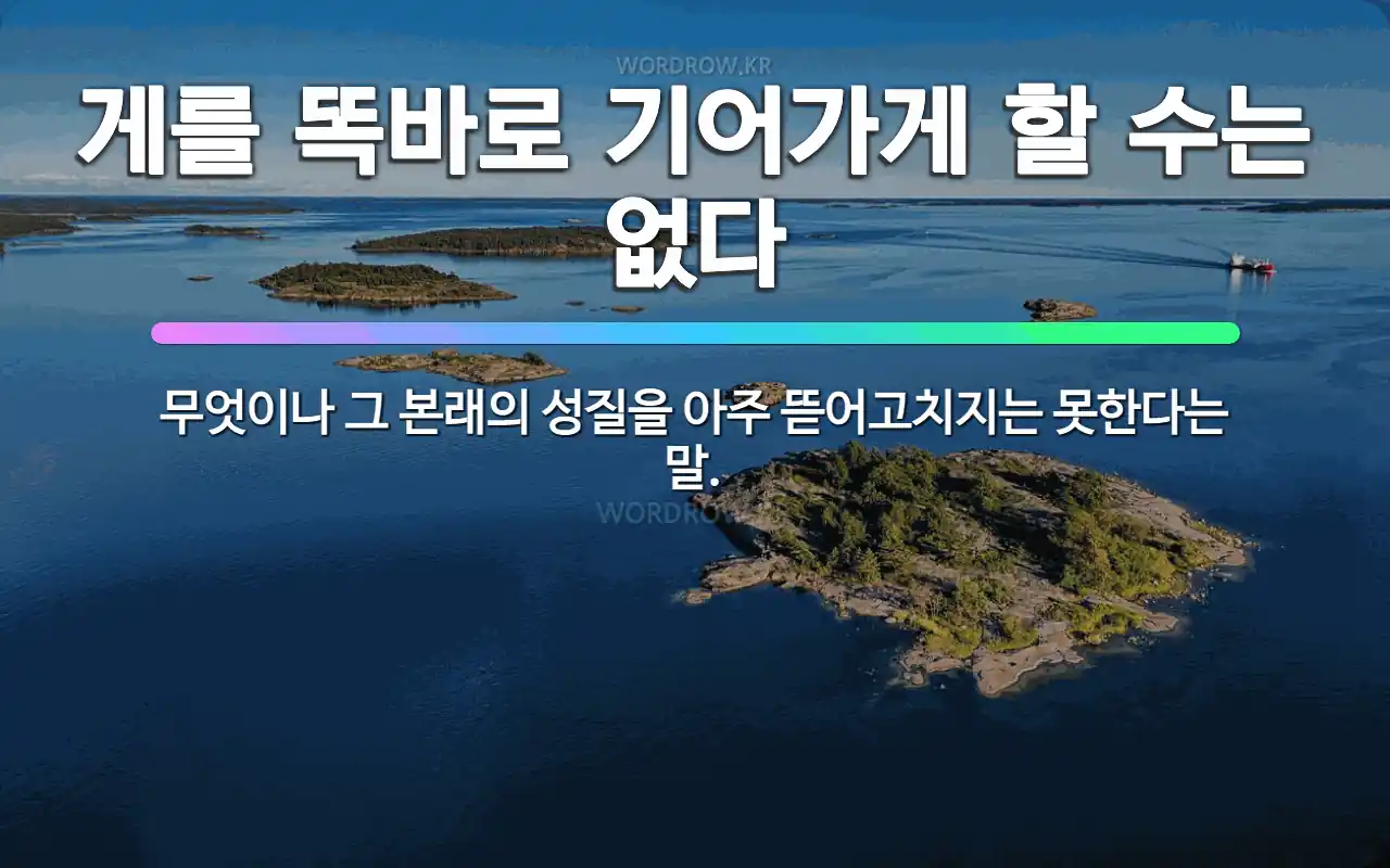 게를 똑바로 기어가게 할 수는 없다